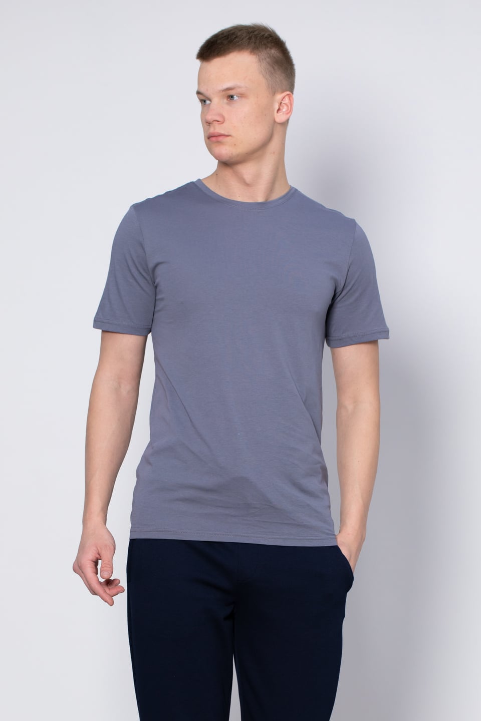 Bisiklet yaka regular fit t-shirt-2020 Antrasit