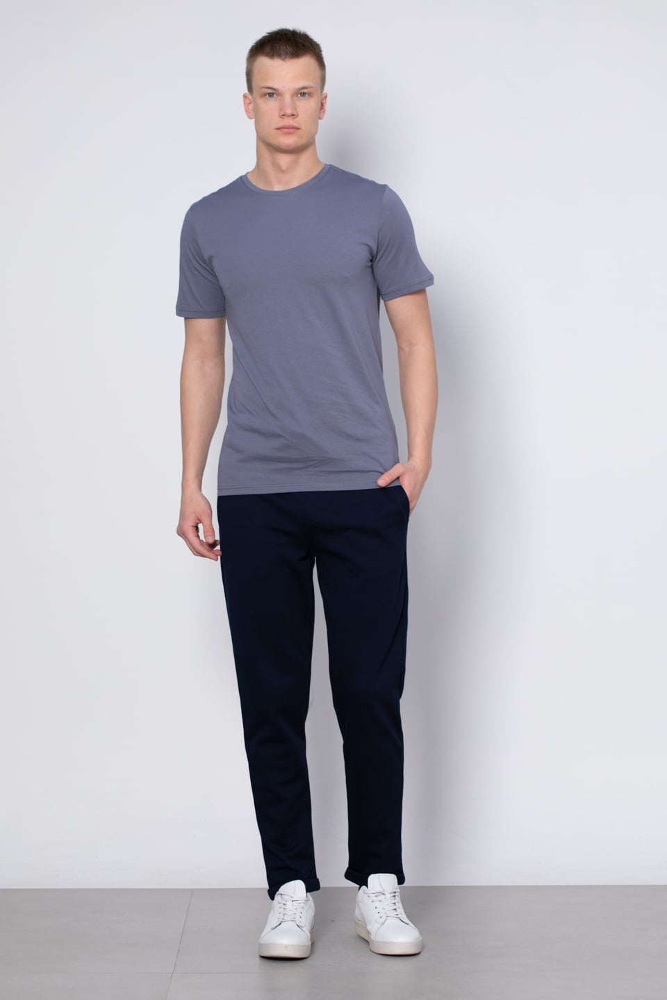 Bisiklet yaka regular fit t-shirt-2020 Antrasit