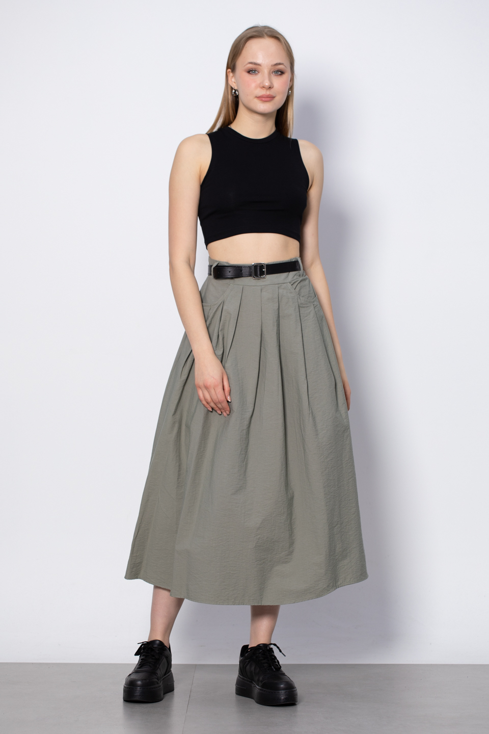 Bisiklet yaka sıfır kol body-3501 Siyah