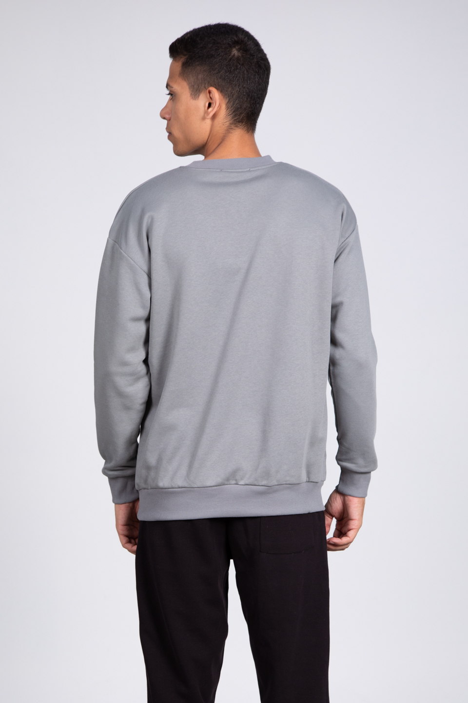 Bisiklet yaka sweatshirt-5461 A.Haki