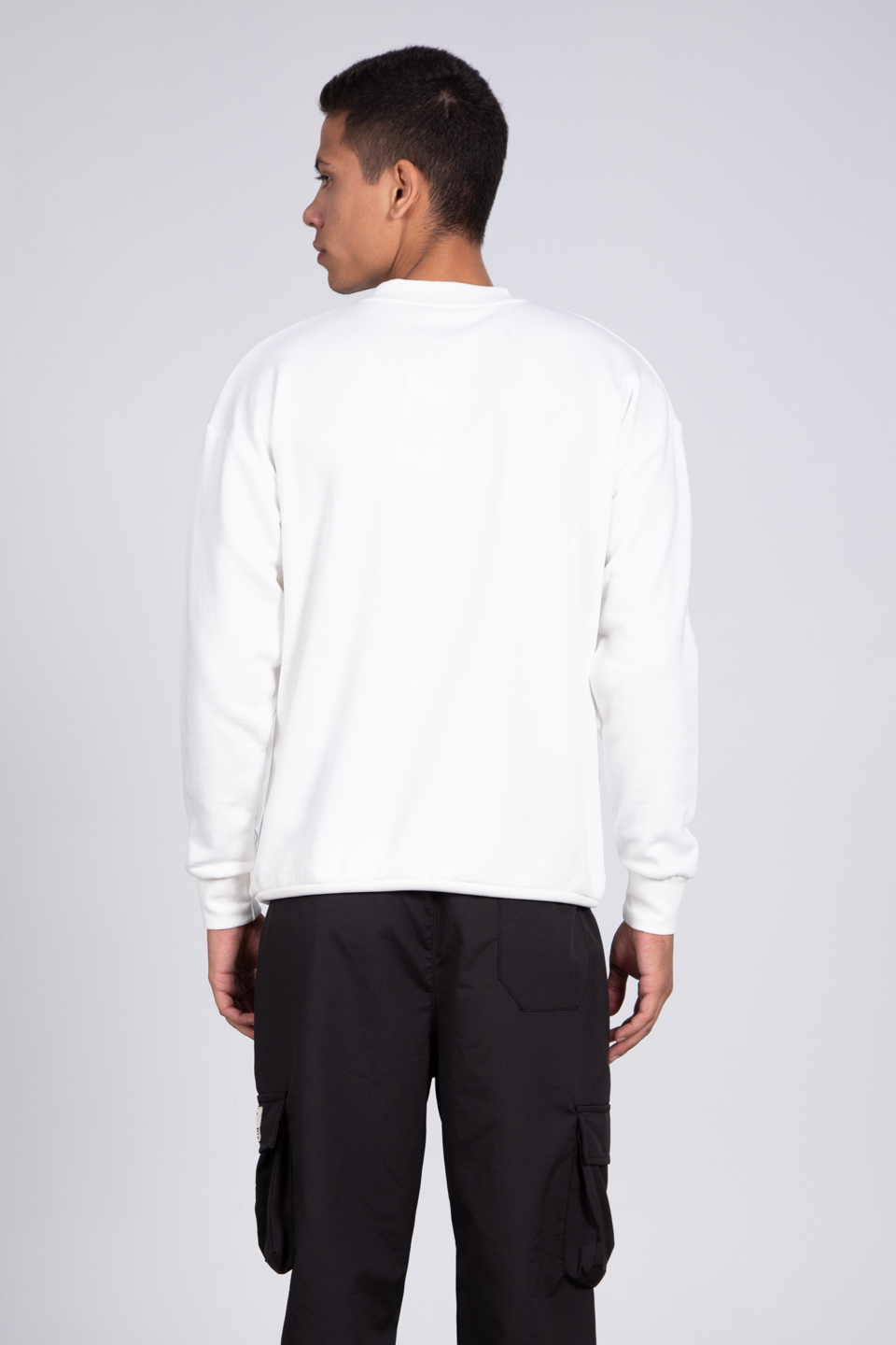 Bisiklet yaka sweatshirt-5461 Ekru
