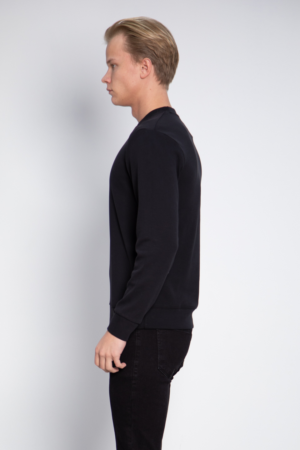 Bisiklet yaka sweatshirt-9047 Siyah