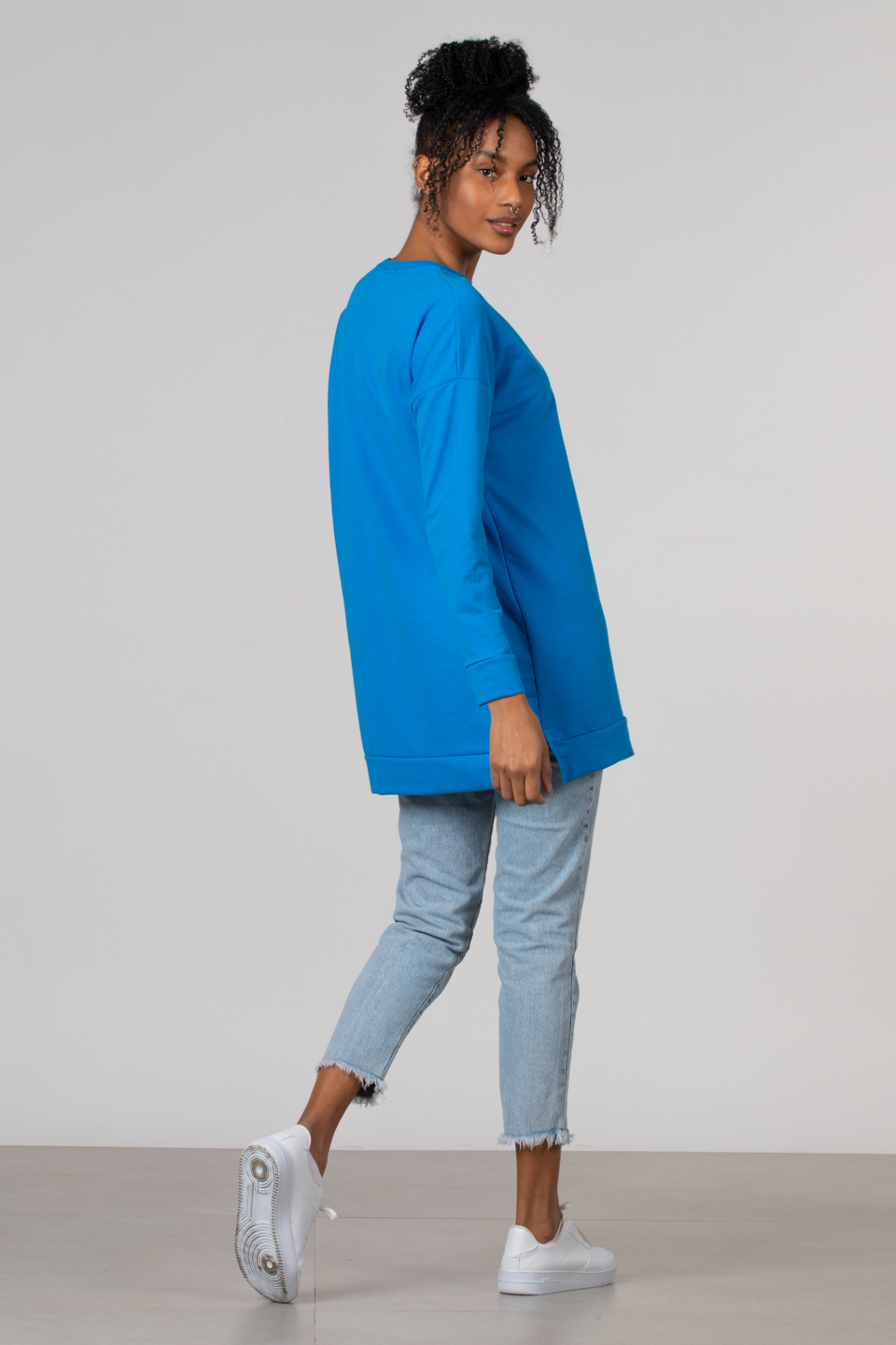 Bisiklet yaka sweatshirt-DVN0148 Saks
