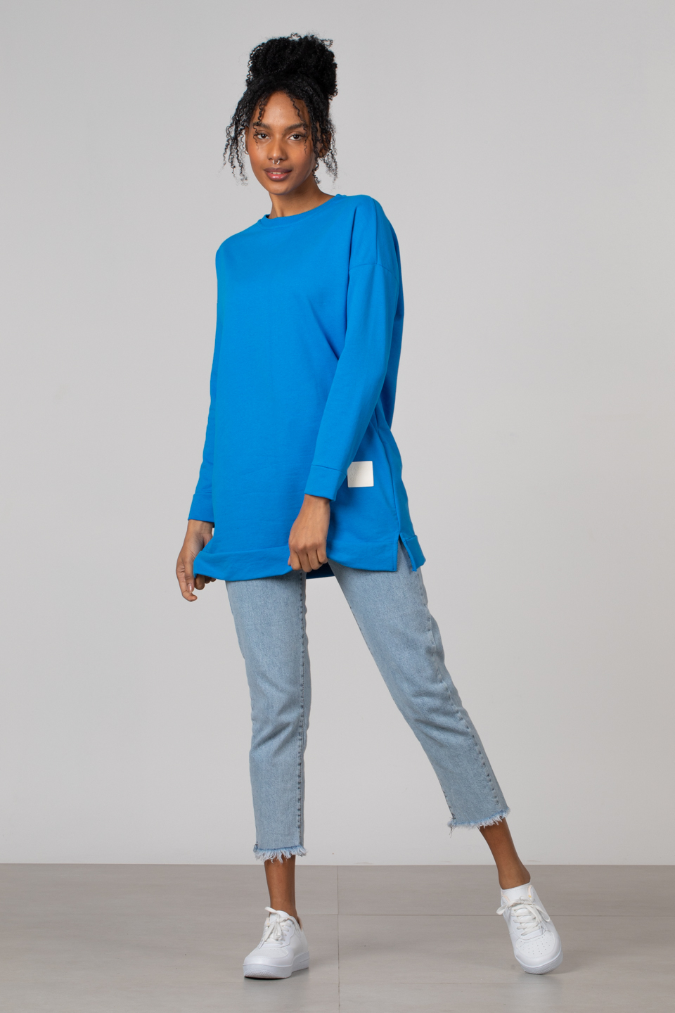 Bisiklet yaka sweatshirt-DVN0148 Saks