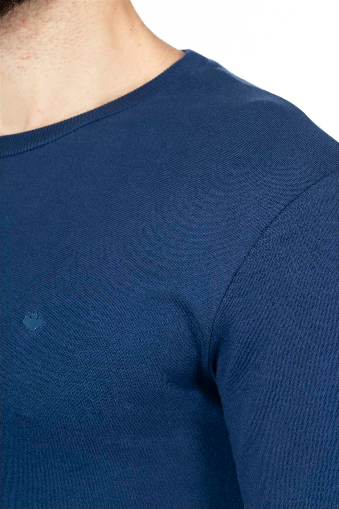 Bisiklet Yaka Sweatshirt-İndigo