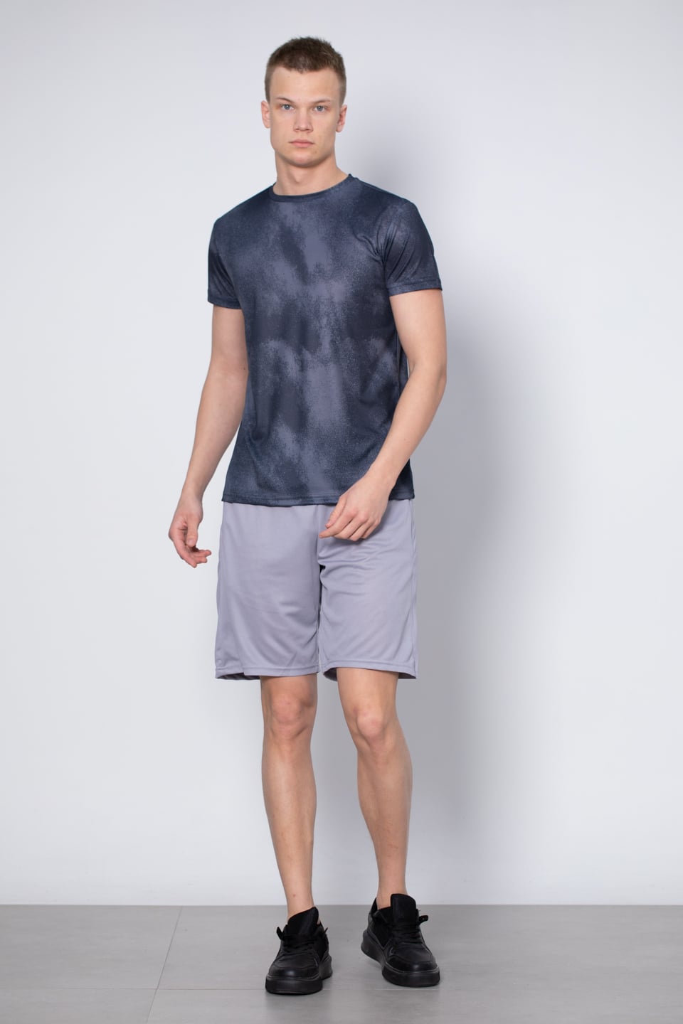 Bisiklet yaka t-shirt-RADZIM Antrasit