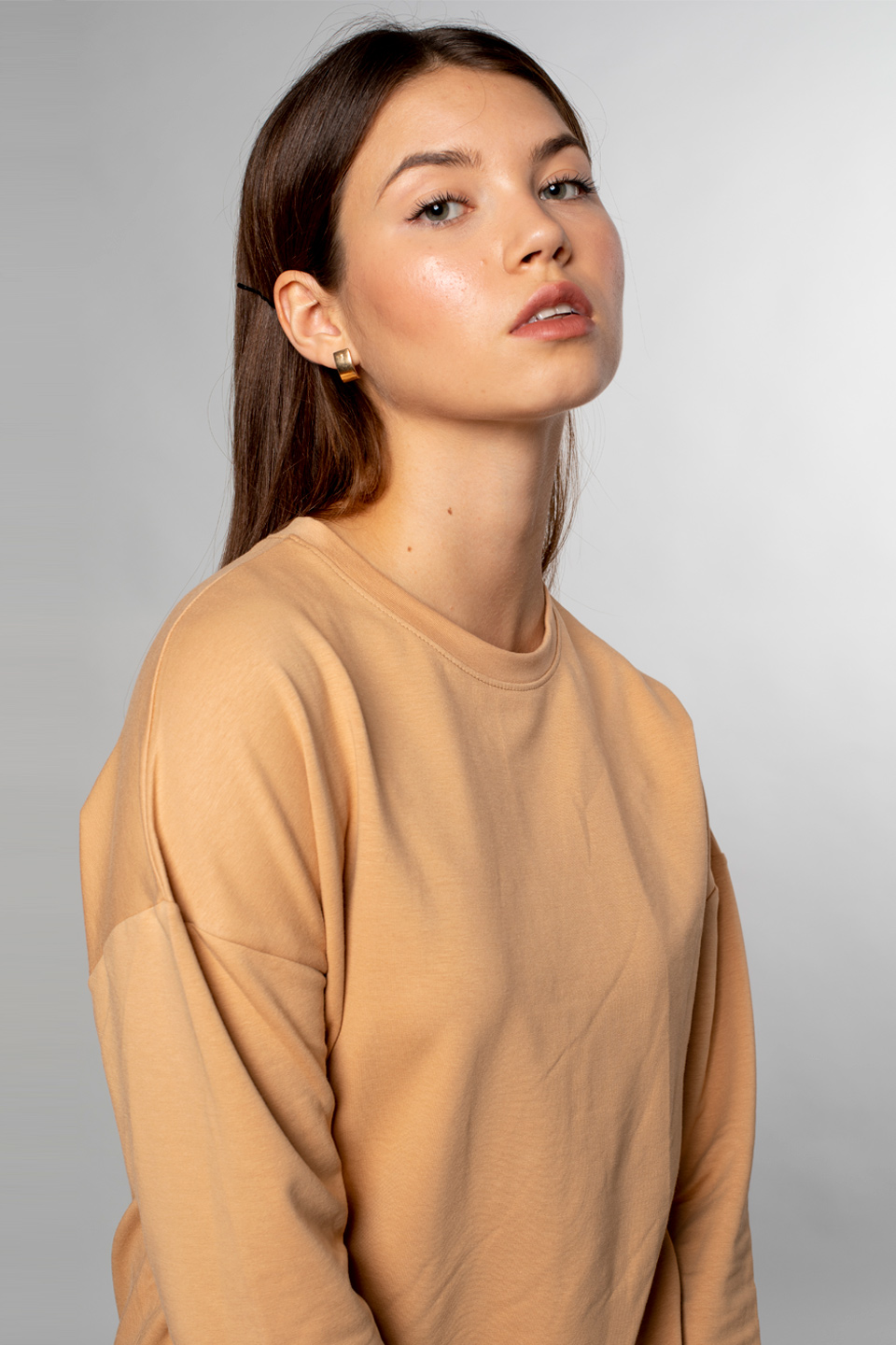 Bisiklet Yaka Tunik Sweatshirt-Bisküvi