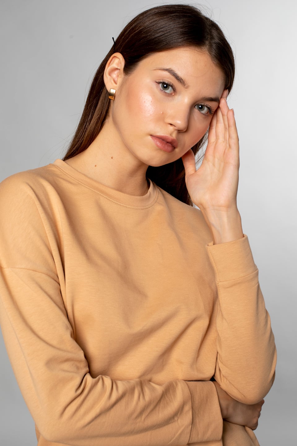 Bisiklet Yaka Tunik Sweatshirt-Bisküvi