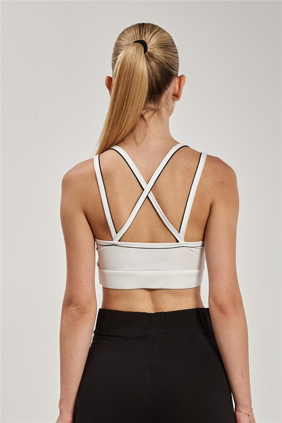 Biyeli sırtı çapraz askılı büstiyer-1003 Beyaz