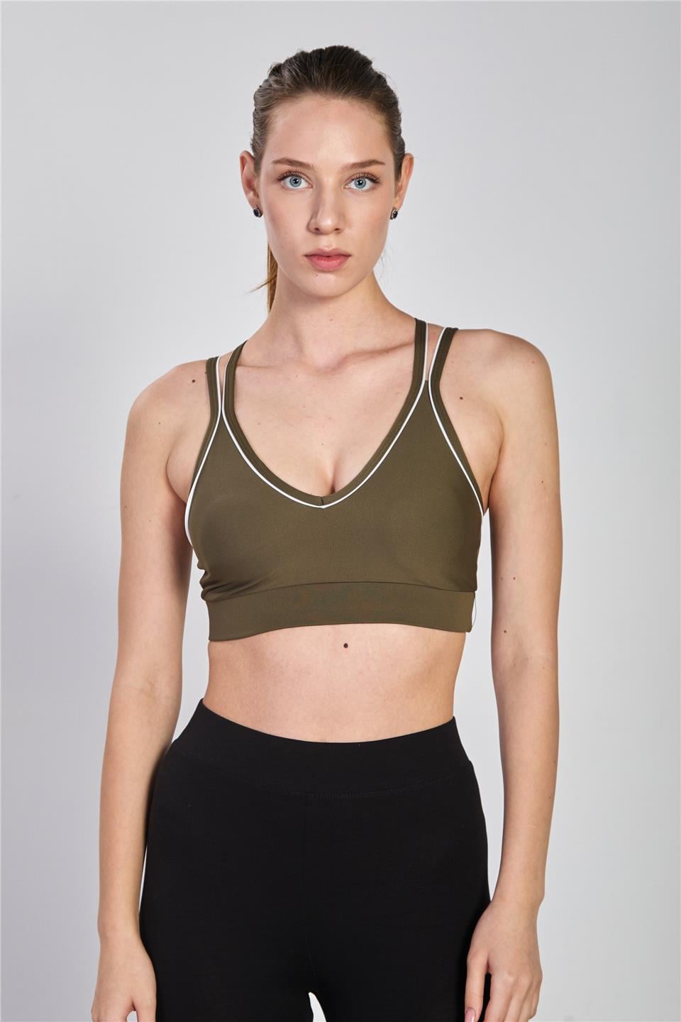 Biyeli sırtı çapraz askılı büstiyer-1003 Haki