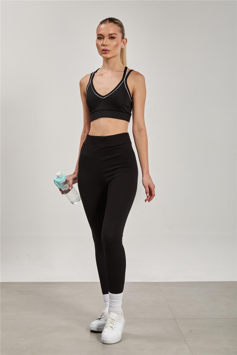 Biyeli sırtı çapraz askılı büstiyer-1003 Siyah