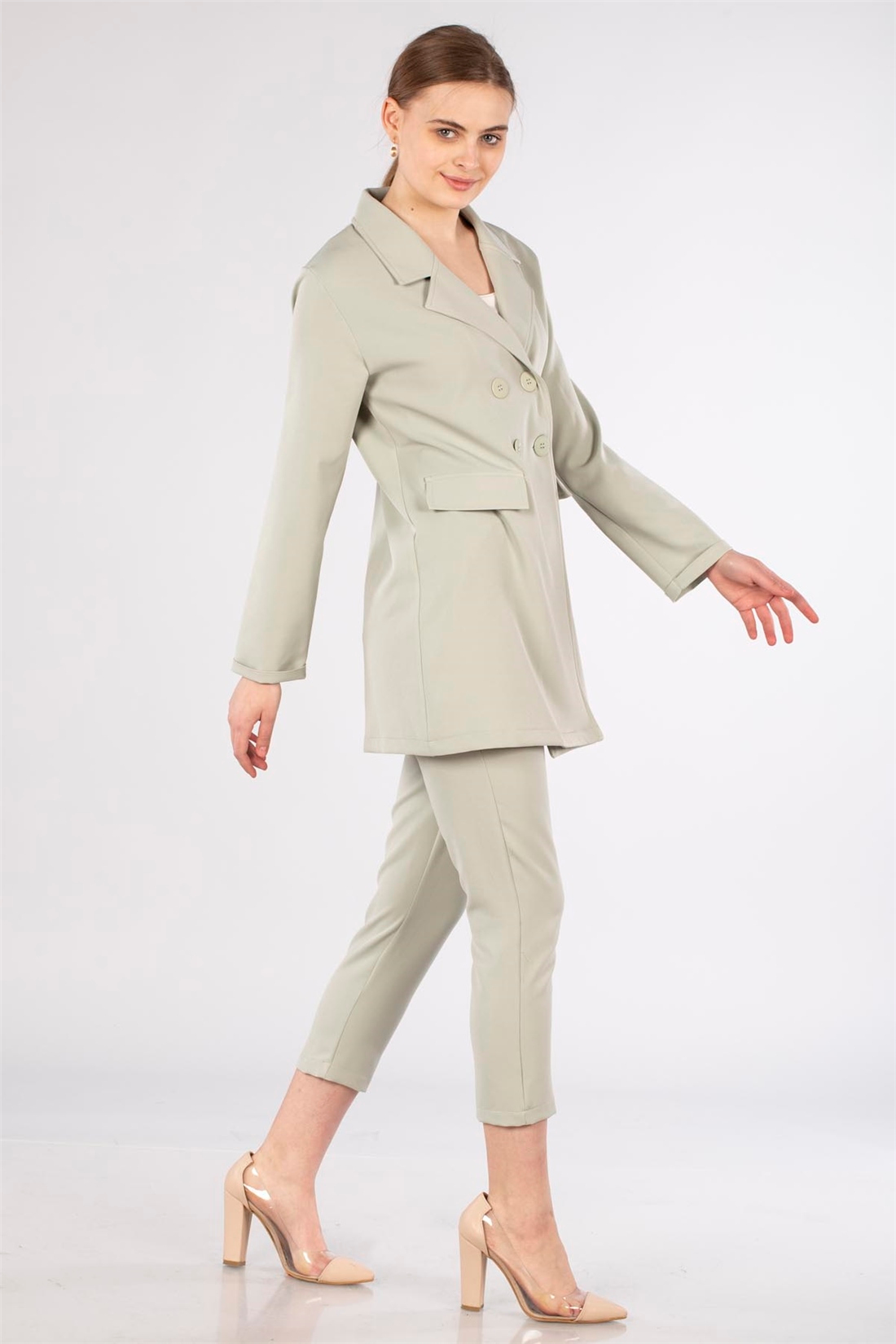 Blazer Ceketli Takım-Mint