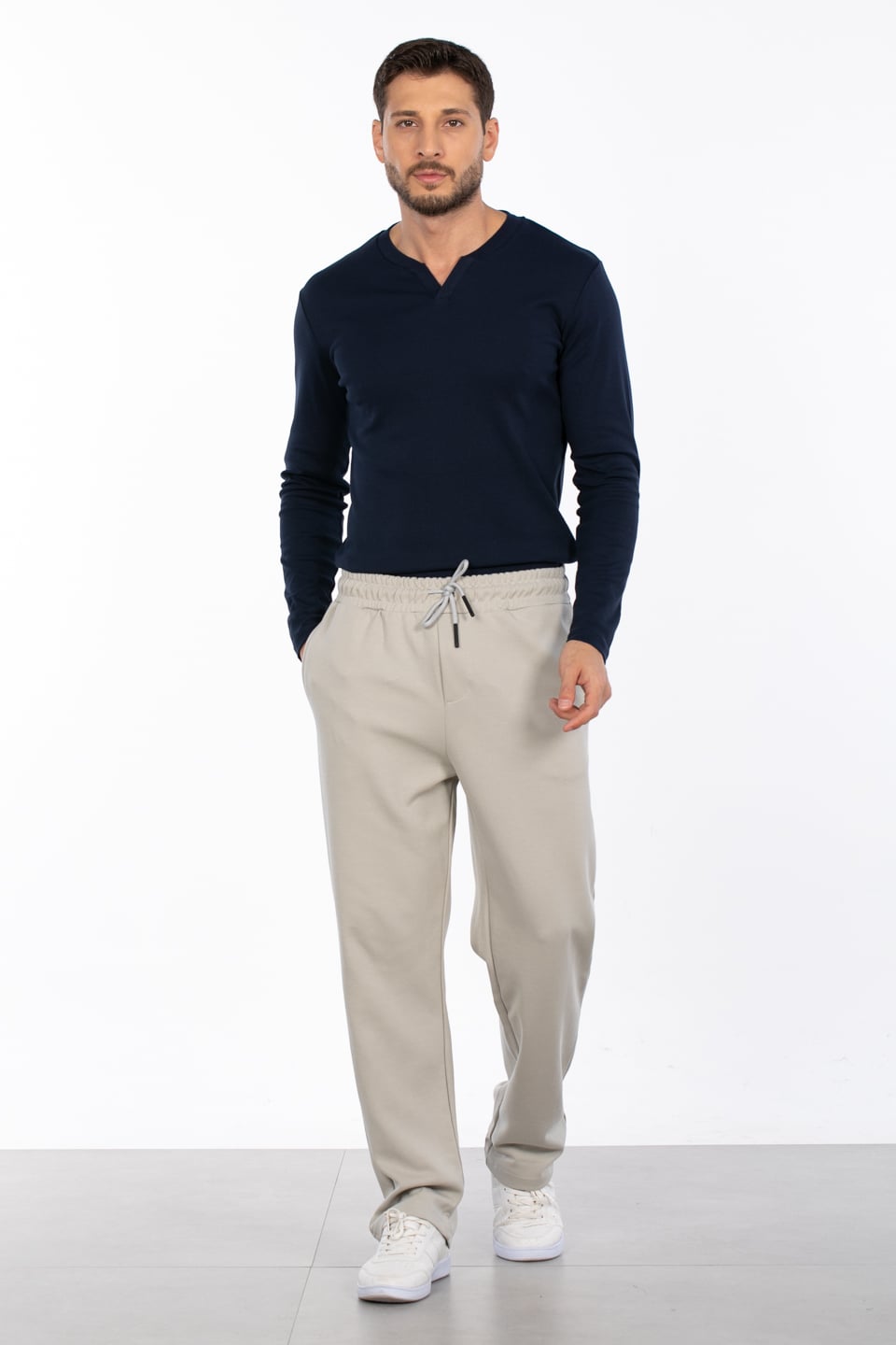 Bol paça baggy pantolon MINIMAL CLOTHING-1134 B.Gri