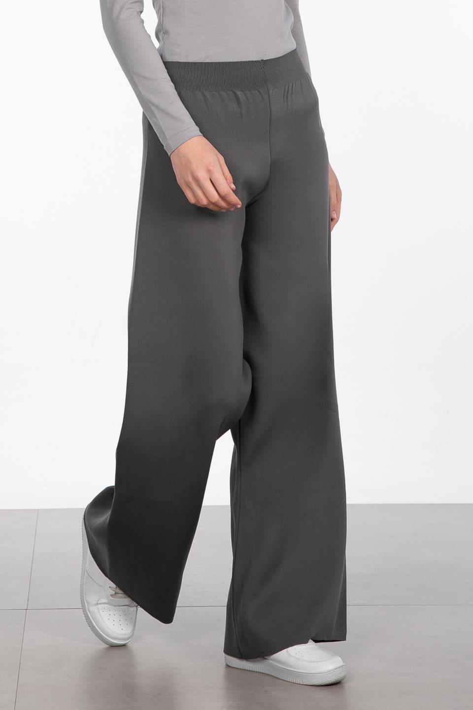 Bol paça triko pantolon-9005 Füme