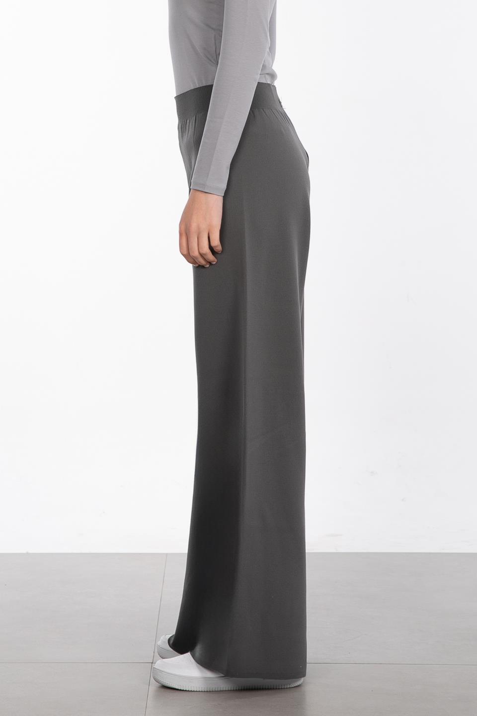 Bol paça triko pantolon-9005 Füme