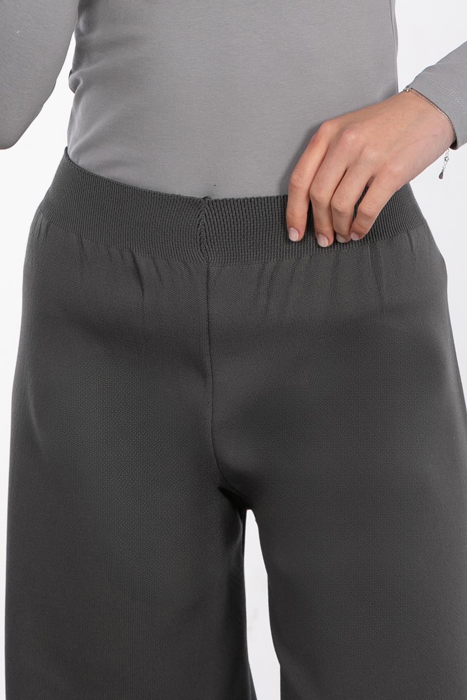 Bol paça triko pantolon-9005 Füme