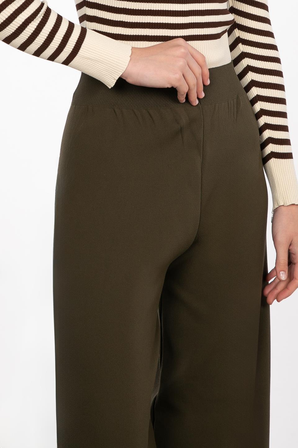 Bol paça triko pantolon-9005 Haki
