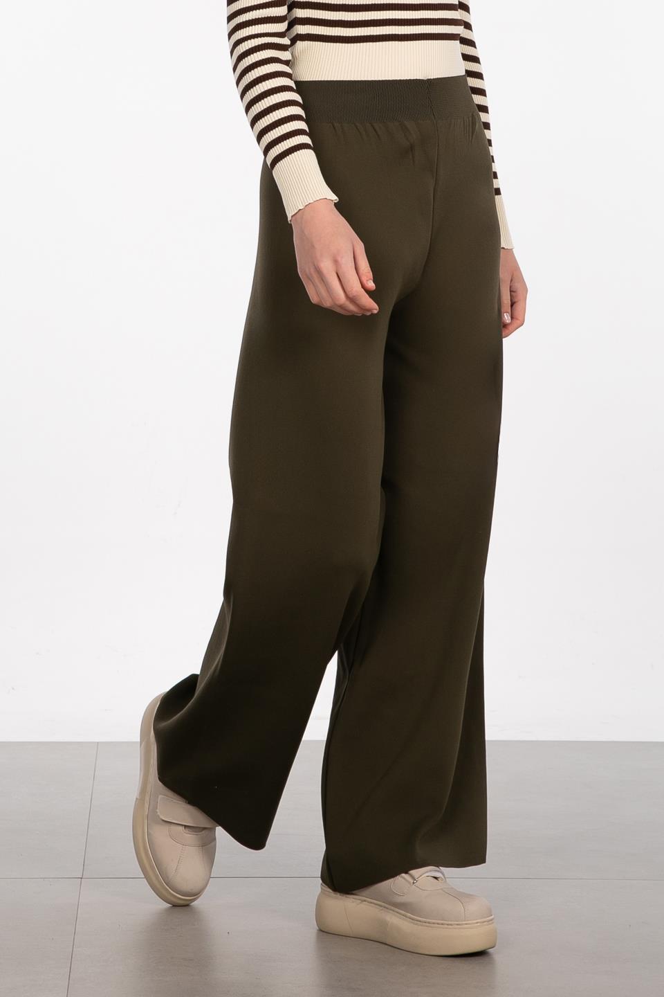 Bol paça triko pantolon-9005 Haki
