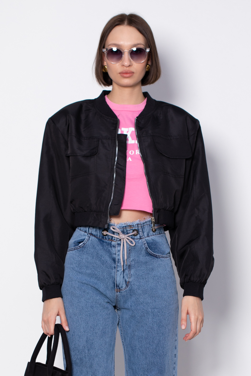 Bomber ceket-2393 Siyah