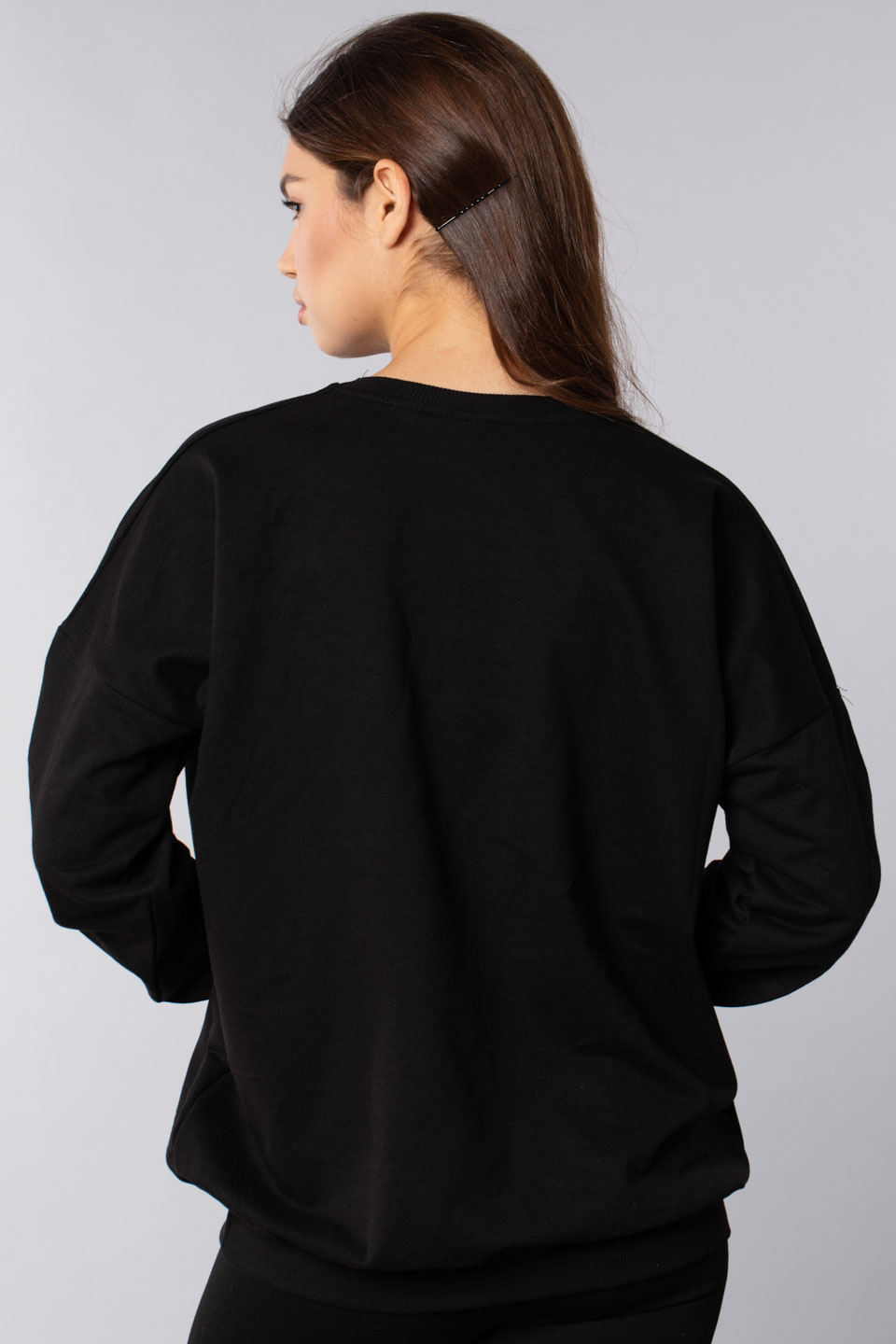 Bulls chicago baskılı sweatshirt-21548 Siyah