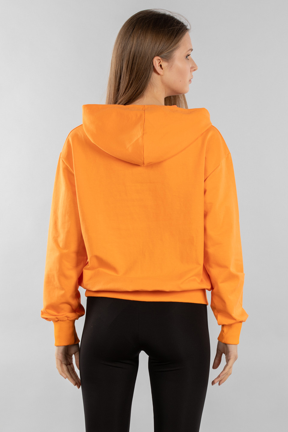 California nakışlı kapüşonlu sweatshırt-5021 Oranj