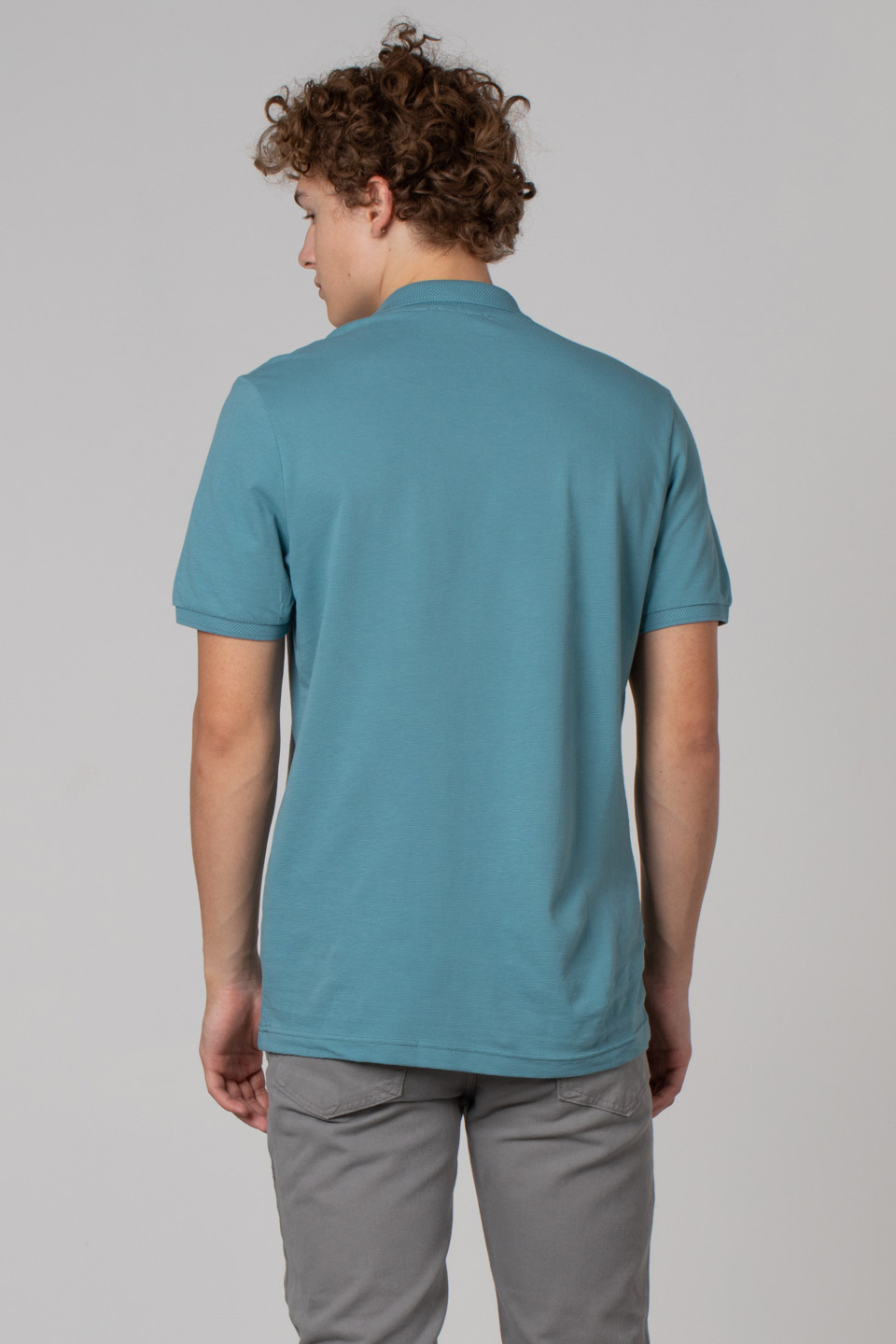 Çelik kumaş polo yaka t-shirt-2303 S.Blue