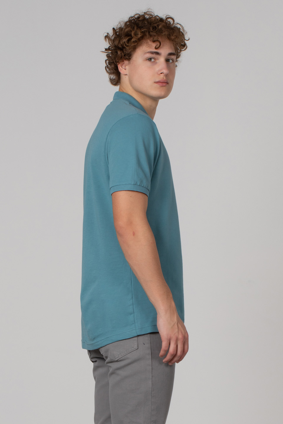Çelik kumaş polo yaka t-shirt-2303 S.Blue