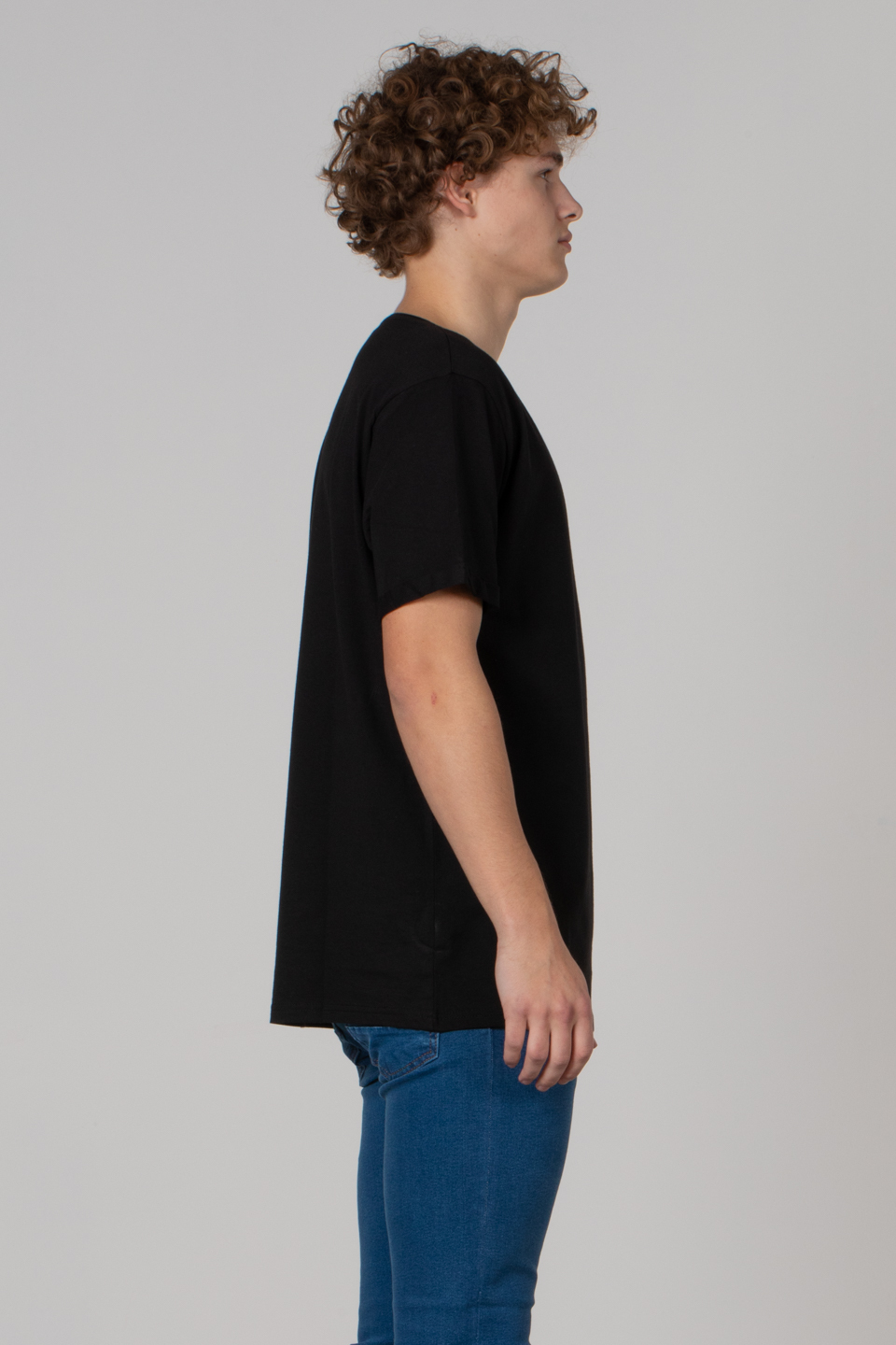 Cep zikzak baskılı t-shirt-2311 Siyah