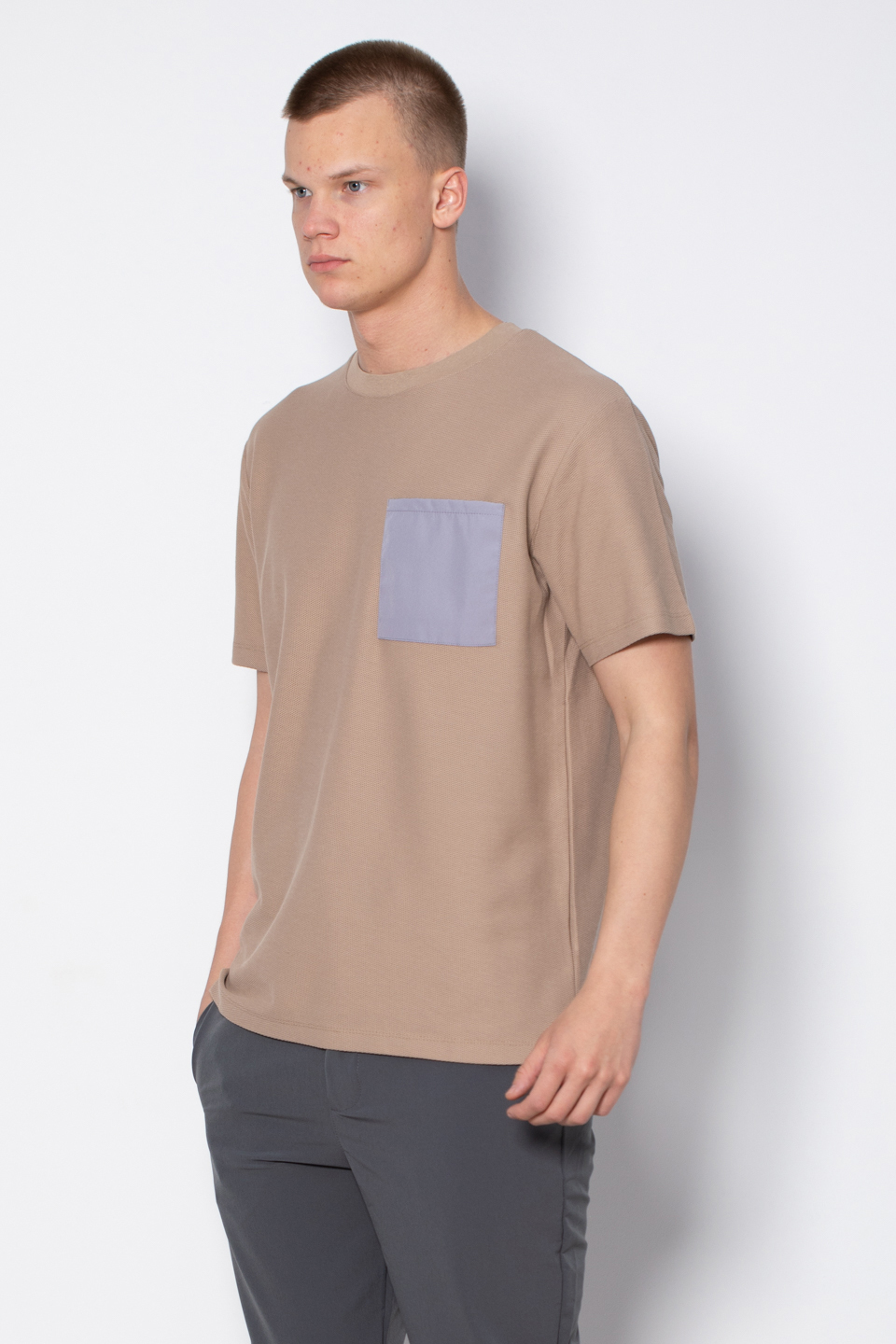 Cepli bisiklet yaka pike t-shirt-2351-1 Vizon