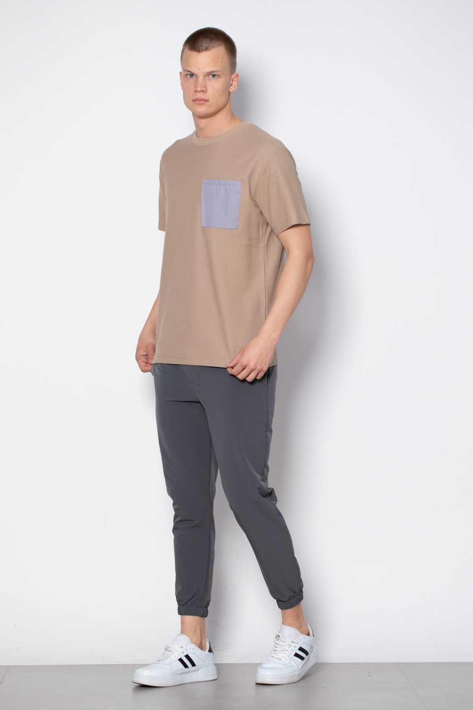 Cepli bisiklet yaka pike t-shirt-2351-1 Vizon