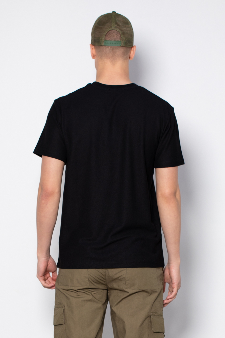 Cepli bisiklet yaka pike t-shirt-2351-1 Siyah