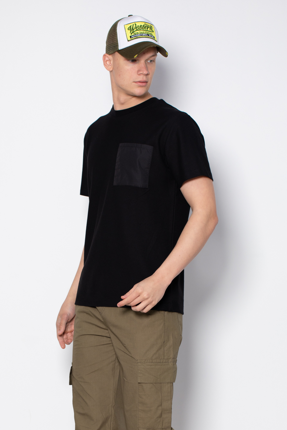Cepli bisiklet yaka pike t-shirt-2351-1 Siyah