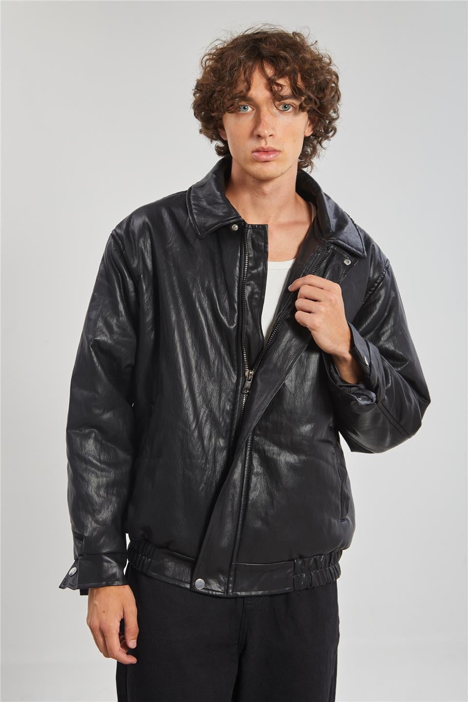 Çift Cep Bomber Erkek Mont - Siyah