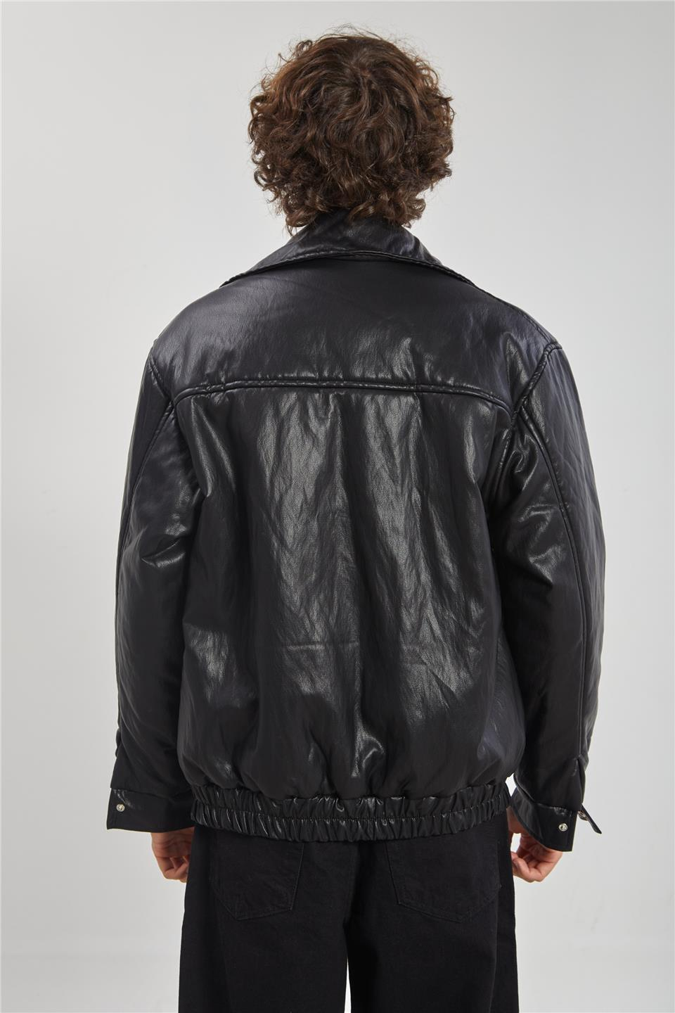 Çift Cep Bomber Erkek Mont - Siyah
