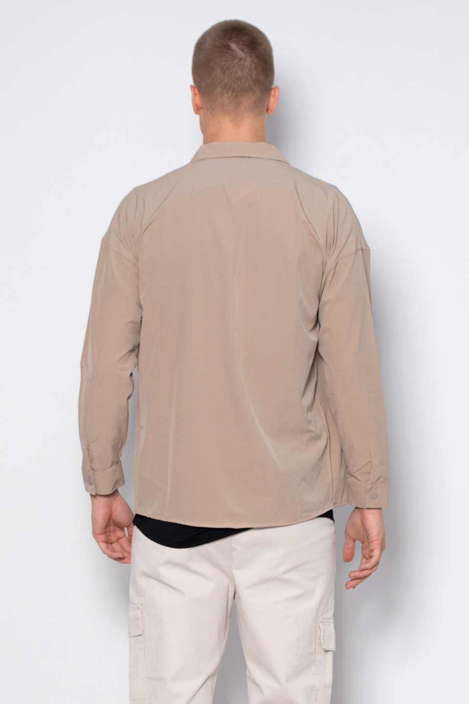 Çift cep gömlek-9084 Bej