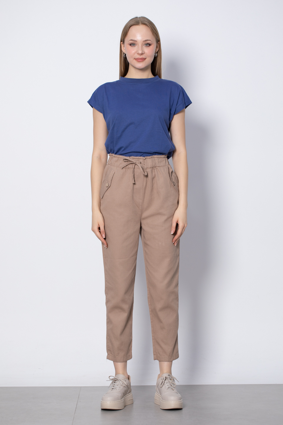 Çift cep kapaklı pantolon-006 Vizon