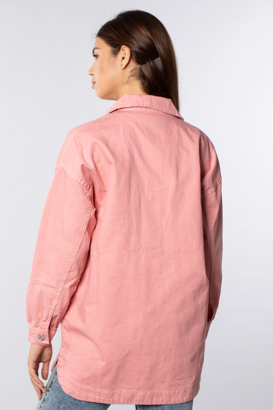 Çift cepli düğmeli ceket-4487 Pembe