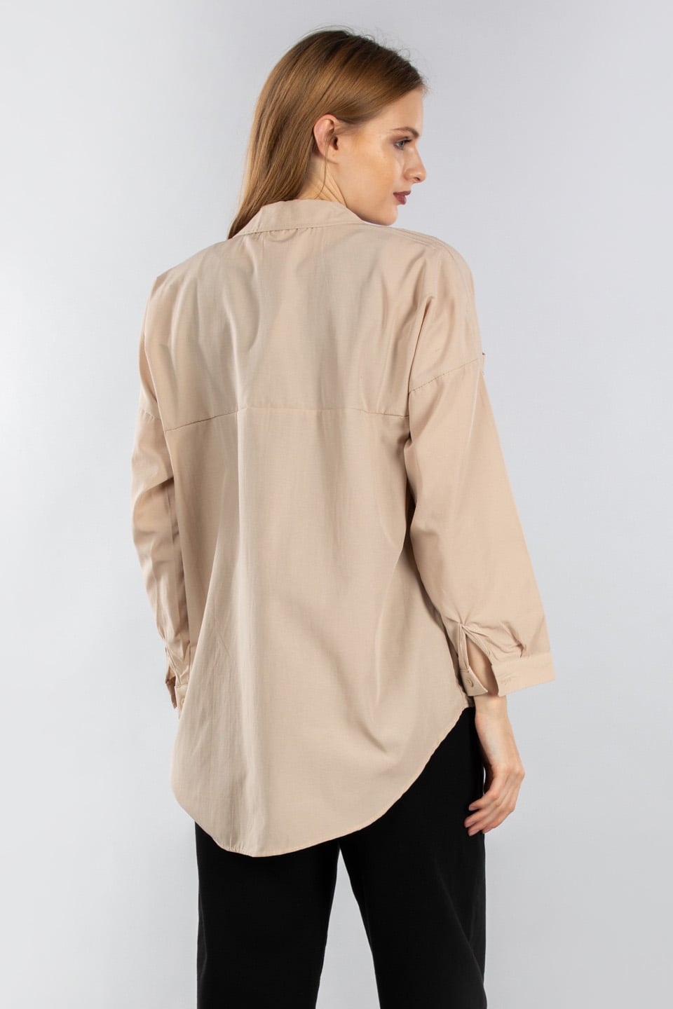 Çift cepli gömlek-4052 Taş