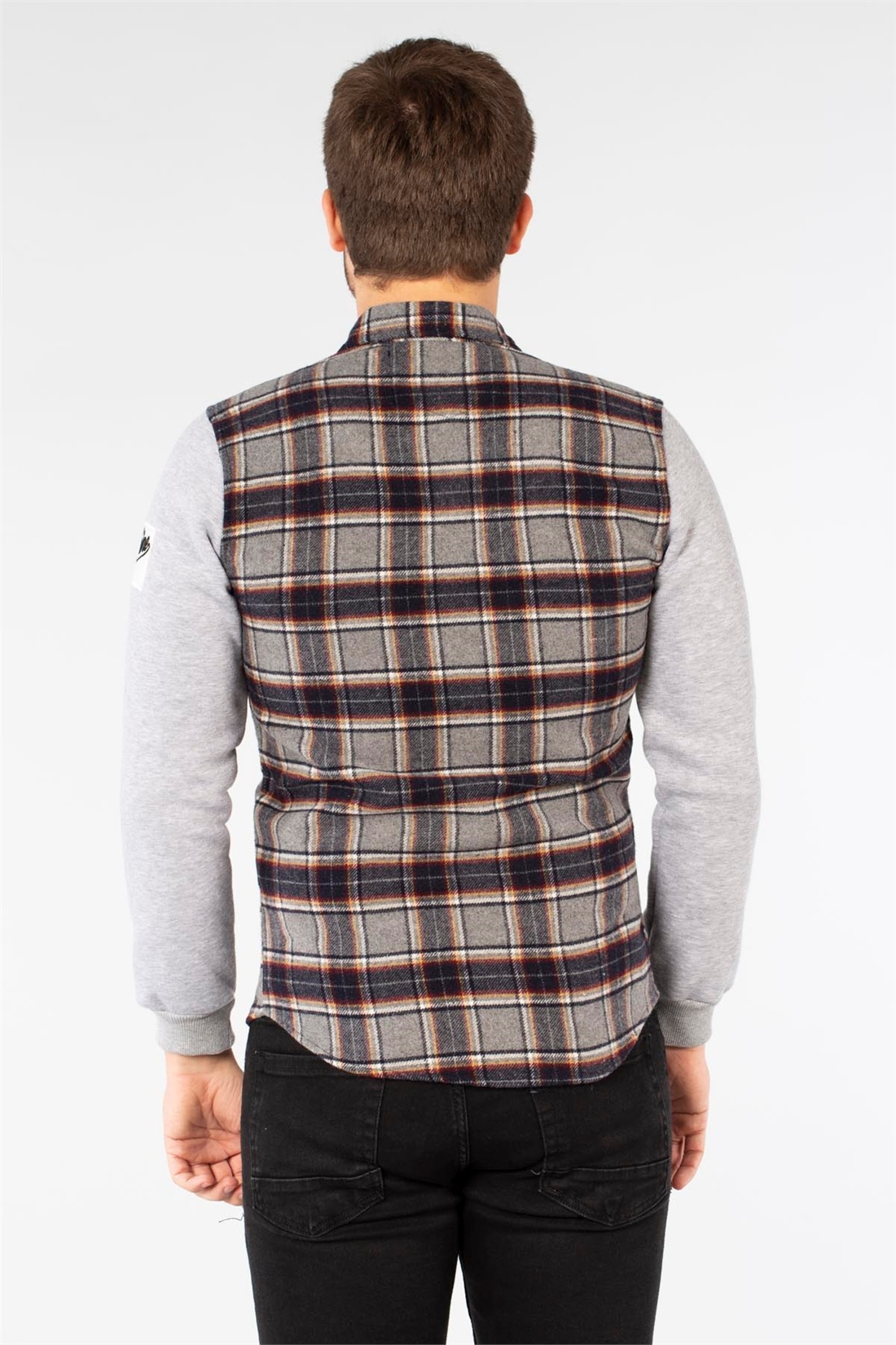 Çıtçıtlı Kolları Garnili Ceket-Antrasit