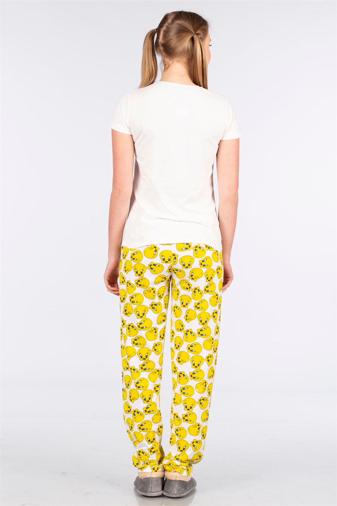 Civciv Baskılı Kısa Kollu Pijama Takımı-Sarı