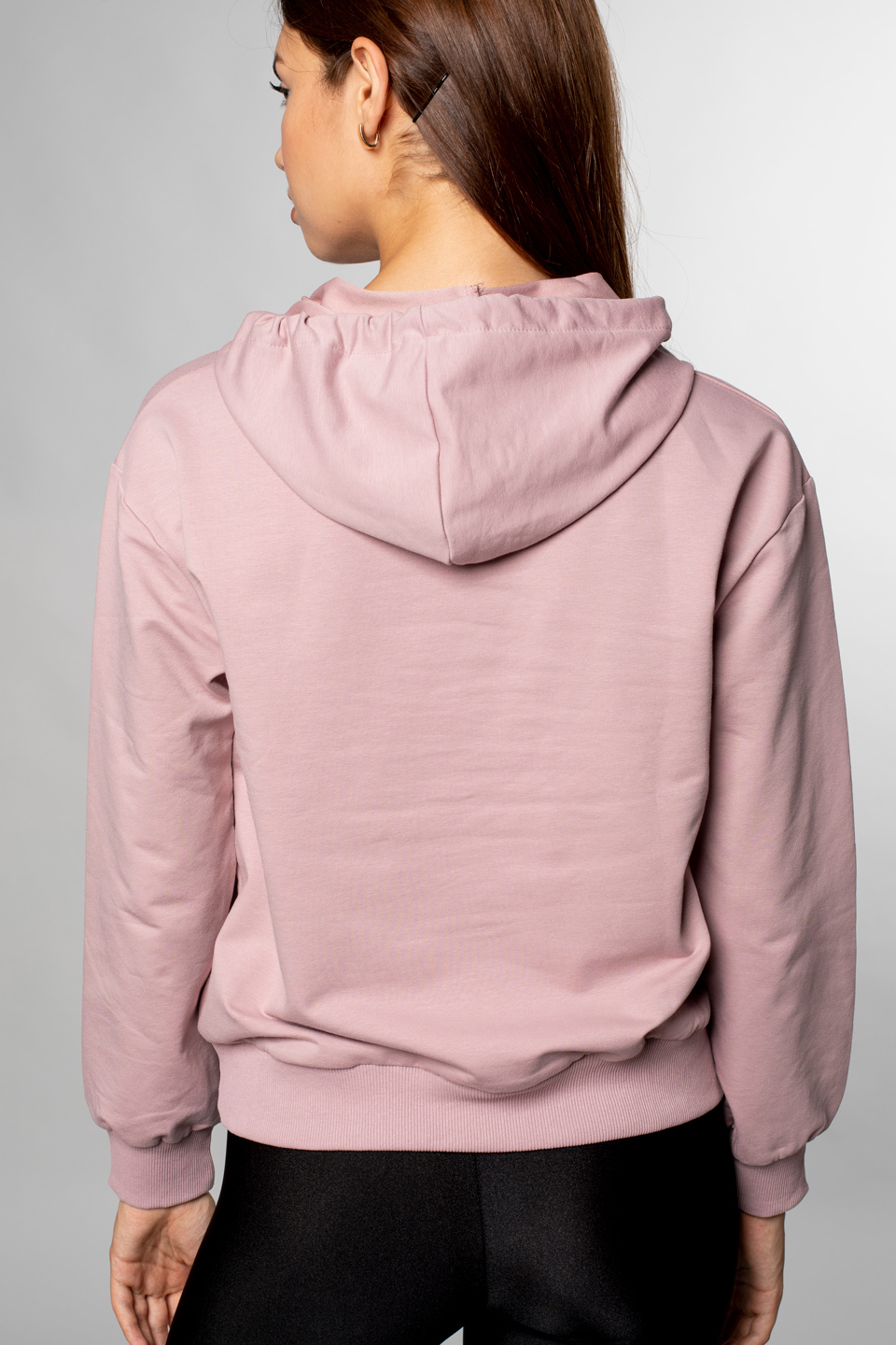 Cosmic Vision Nakışlı Kapüşonlu Sweatshirt-Gül