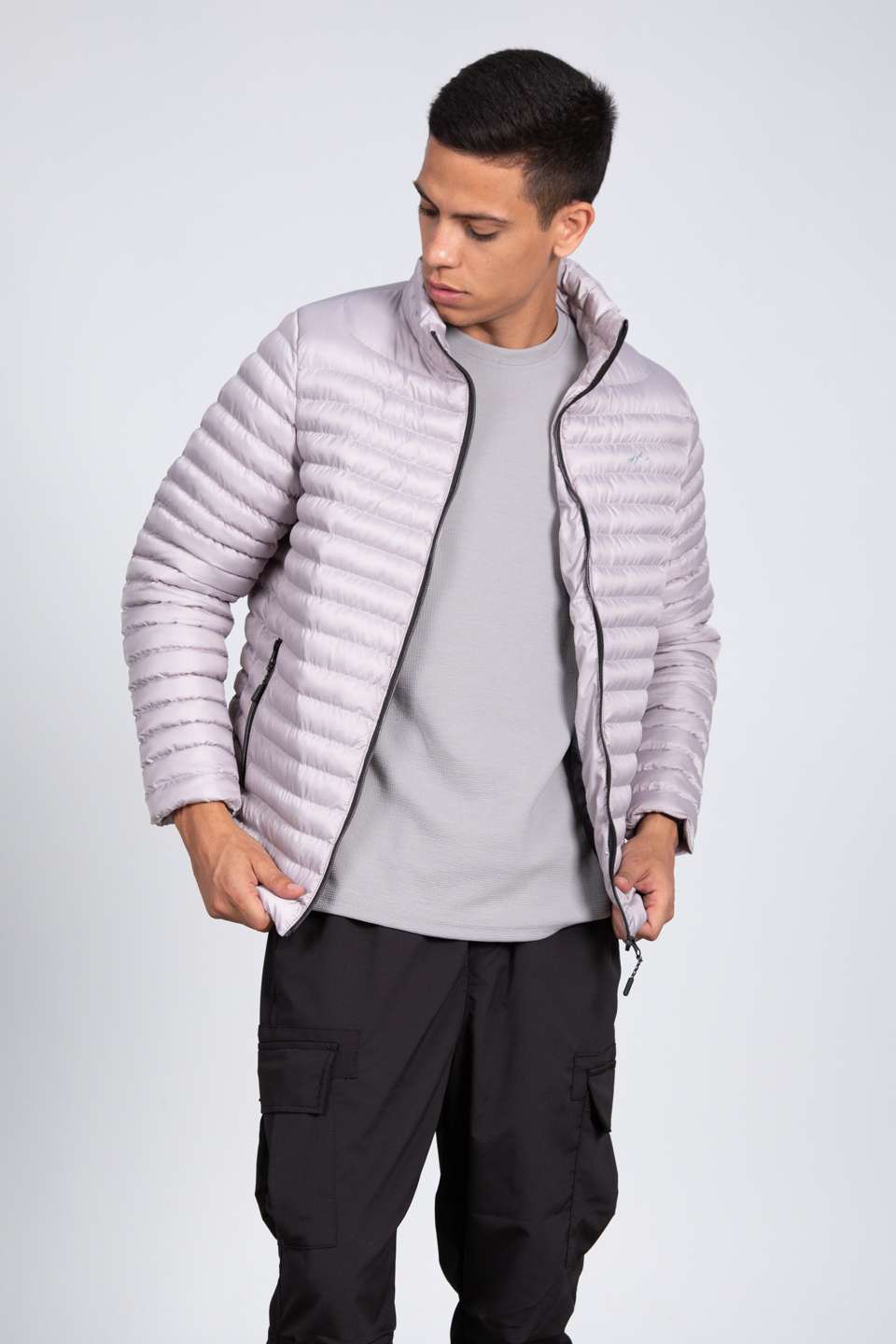 Dağ desen detaylı mont-10080 Taş