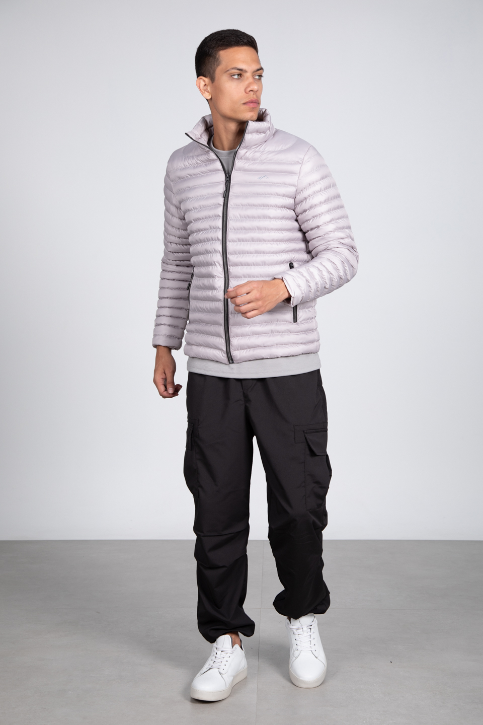 Dağ desen detaylı mont-10080 Taş