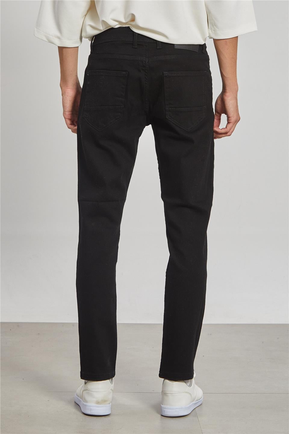 Dar Paça Erkek Pantolon - Siyah