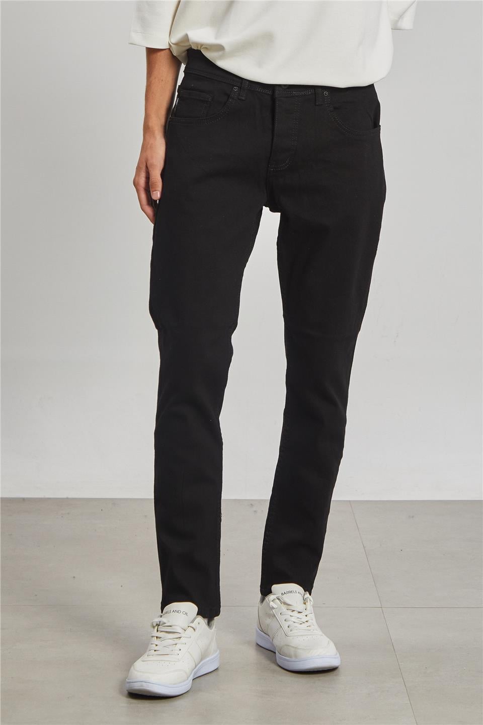 Dar Paça Erkek Pantolon - Siyah