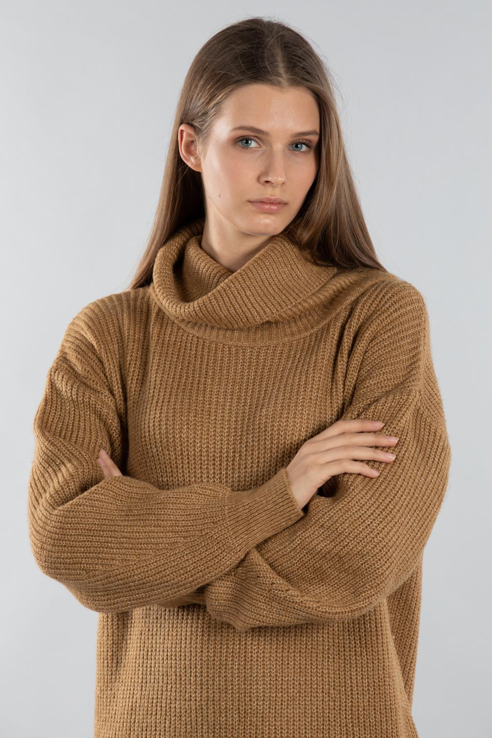 Degaje yaka triko kazak-18046 Camel