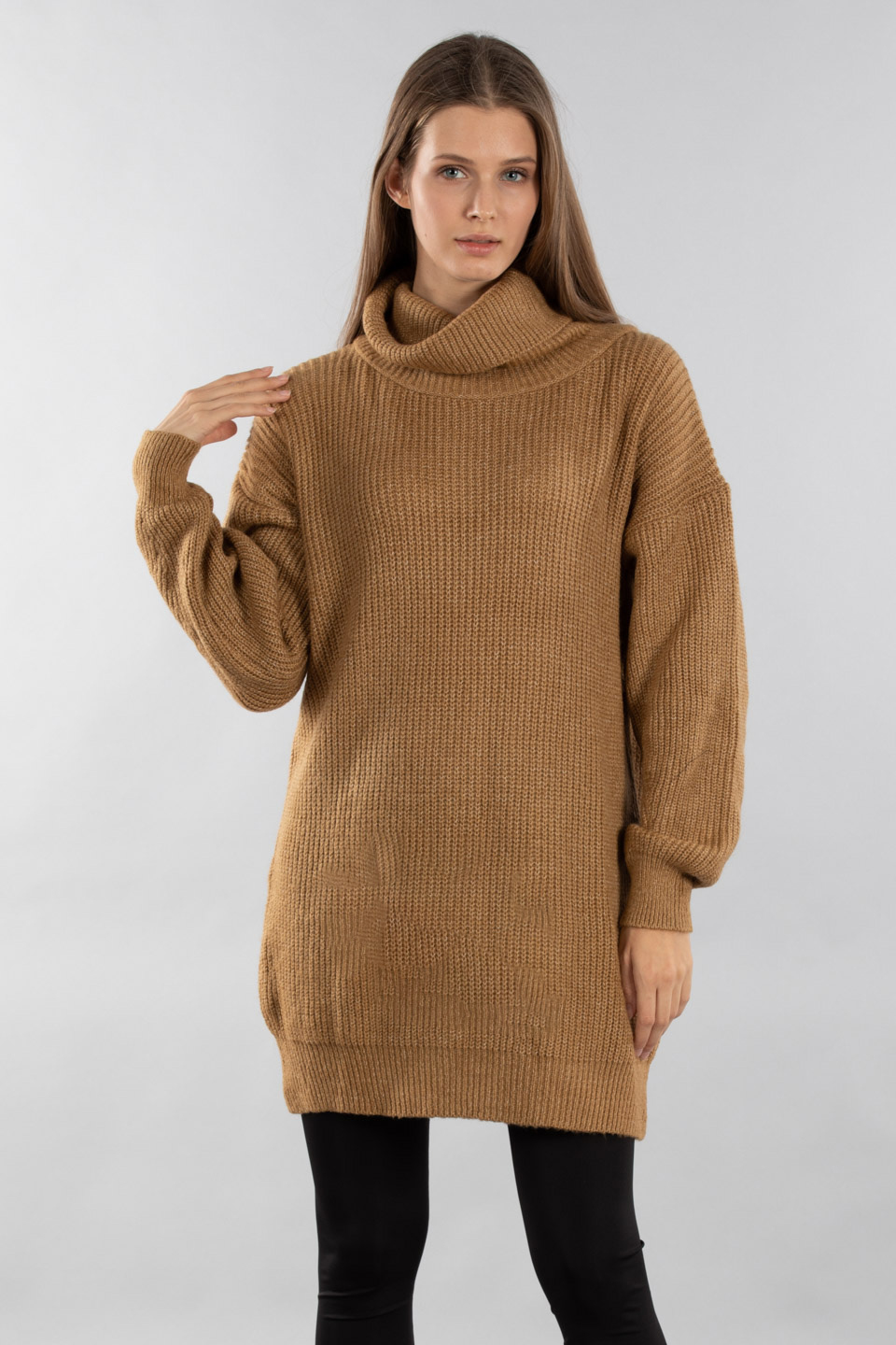 Degaje yaka triko kazak-18046 Camel