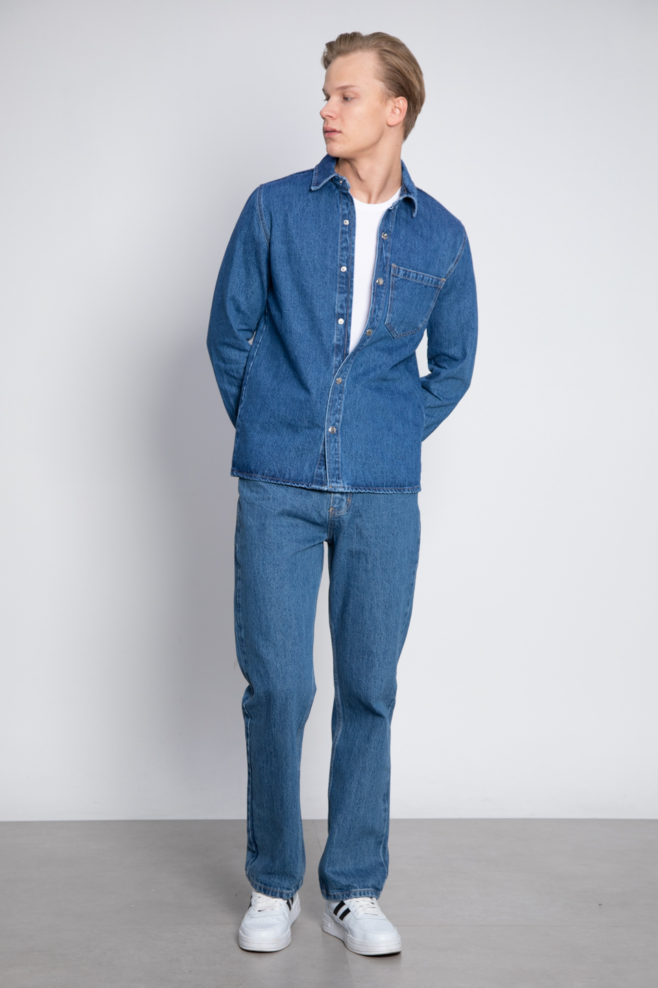 Denim gömlek-AG133 Mavi Tint
