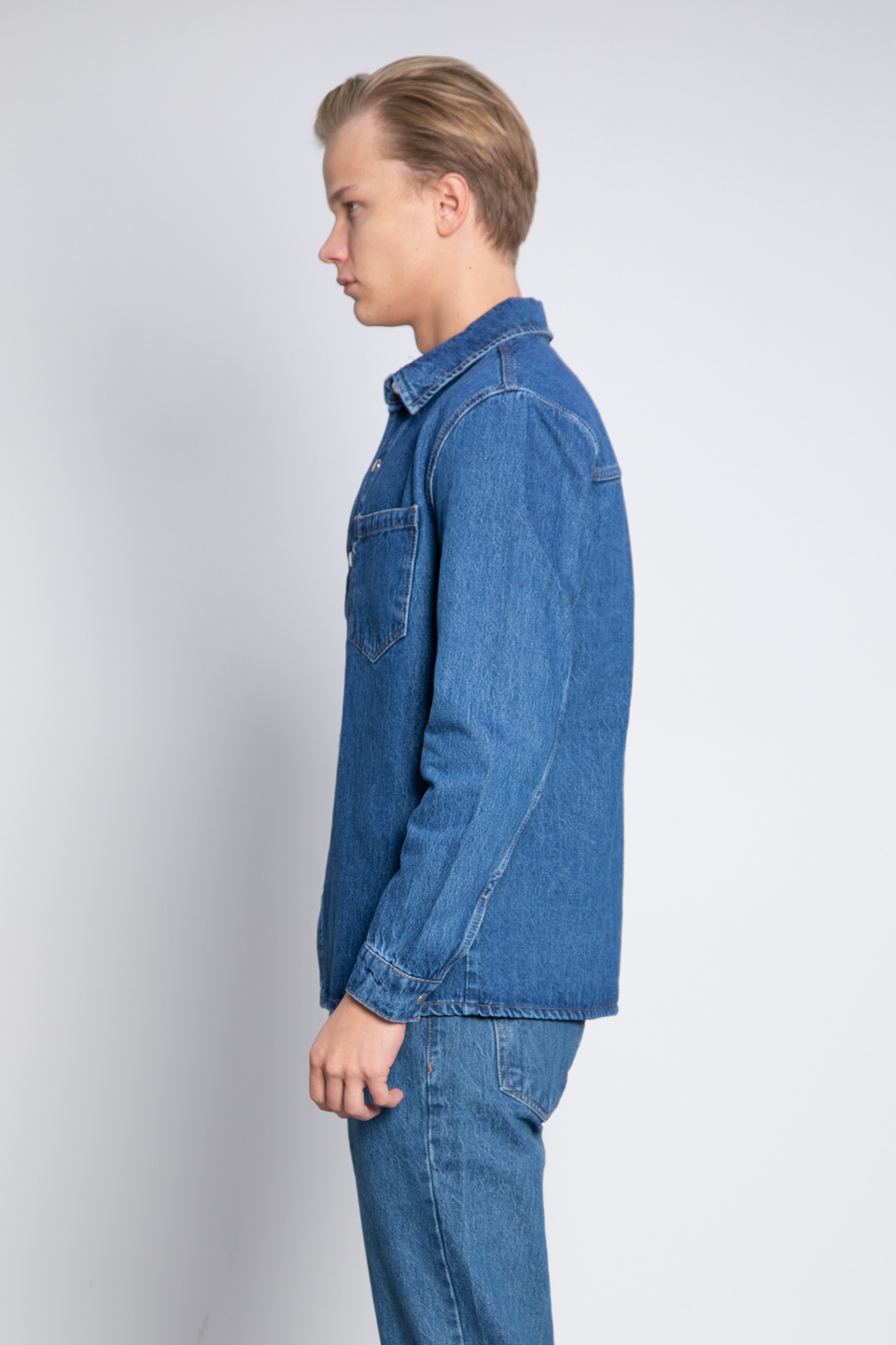 Denim gömlek-AG133 Mavi Tint