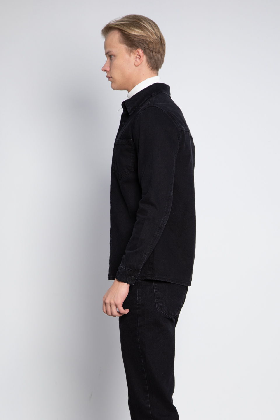 Denim gömlek-AG133 Siyah T.